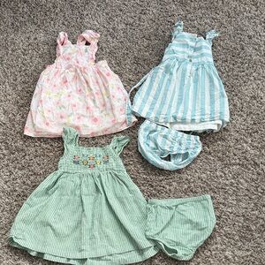 Set of Three Toddler Dresses with Bloomers